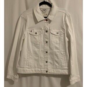 EV1 Ellen Degeneres Womens Size XL Denim Jacket Love Stretch Long Sleeve New